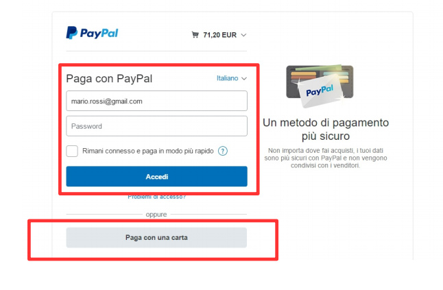 Pagamenti con PayPal