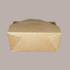 100 Pz Scatola Carta BIO Richiudibile Lunch Box 750Ml 140x100H50