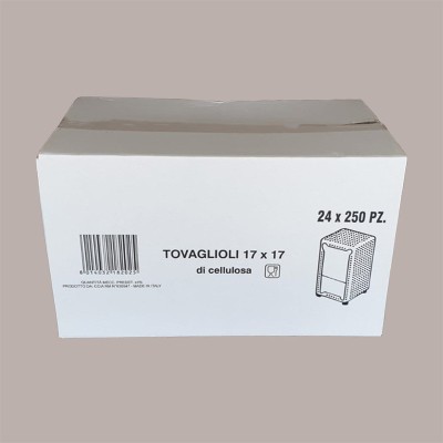 6000 Pz Tovaglioli Bar Ripiegati Bianchi per Dispenser 17x17