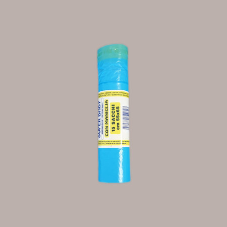 75 Pz Sacchetto Piccolo Immondizia 55x65mm con Maniglie Azzurro [7483cb1e]