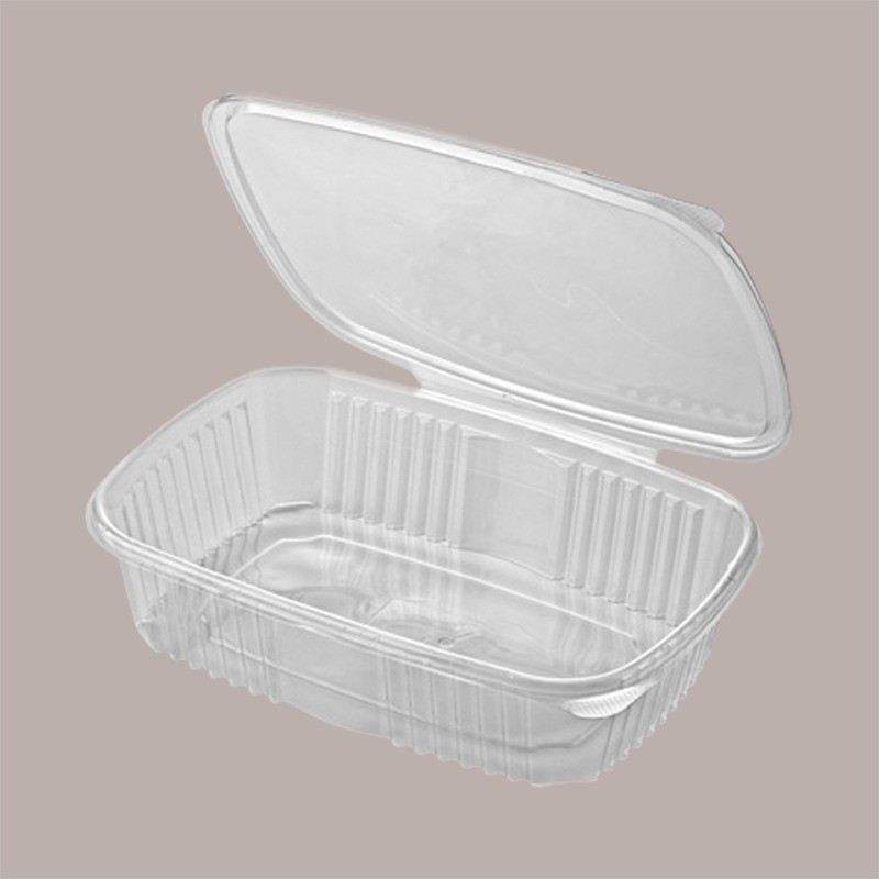 50 Pz Vaschetta + Coperchio PET Rettangolare Trasparente 1500cc [bb574e3d]