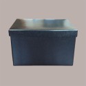 2 Pz Scatola Baule+Coperchio Carta Pelle Nero 400x285H240 mm [c76595da]