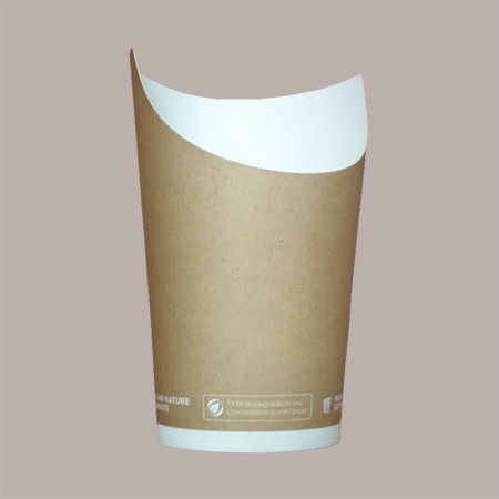 100 Pz Bicchiere Carta Avana Porta Patatine Maxi Bio Compostabile [6d5a8b39]
