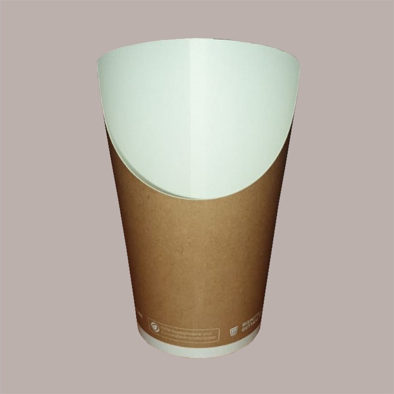 100 Pz Bicchiere Carta Avana Porta Patatine Maxi Bio Compostabile [b47cc834]