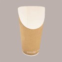 100 Pz Bicchiere Carta Avana Porta Patatine Maxi Bio Compostabile [06314e2e]