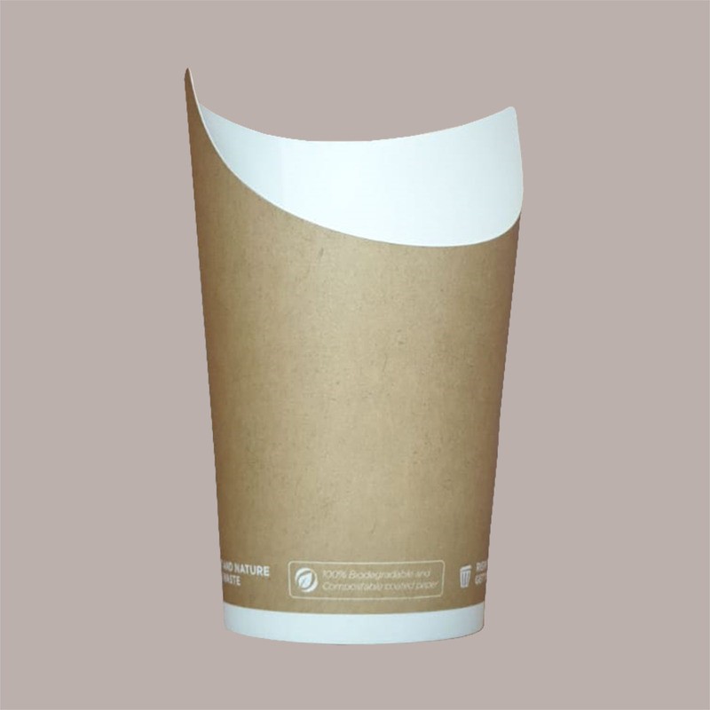 100 Pz Bicchiere Carta Avana Porta Patatine MINI Bio Compostabile [e4afe23b]