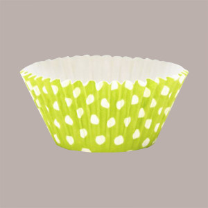 135 Pz Pirottino Carta Rotondo Muffin Cupcake Monouso Pois Verde [cd67c09d]