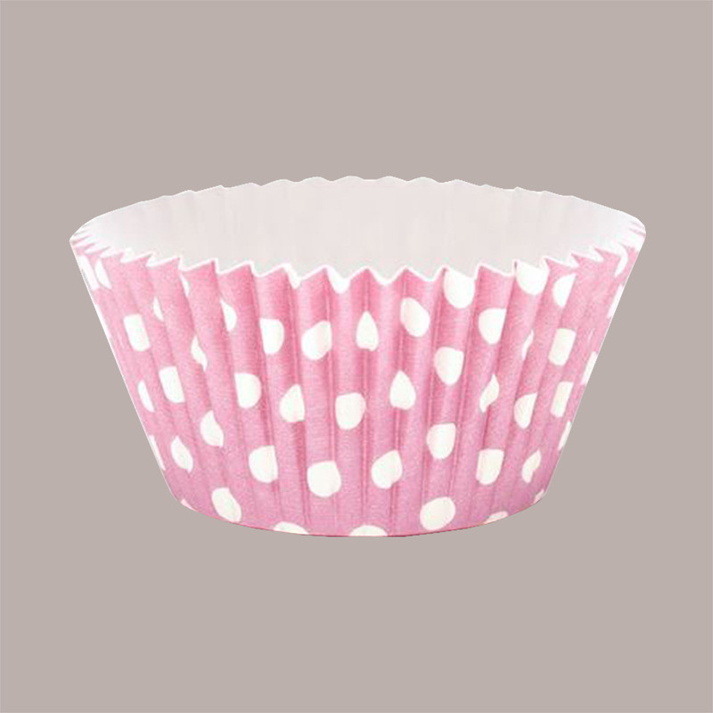 135 Pz Pirottino Carta Rotondo Muffin Cupcake Monouso Pois Rosa