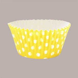 135 Pz Pirottino Carta Rotondo Muffin Cupcake Monouso Pois Giallo [56797a9b]
