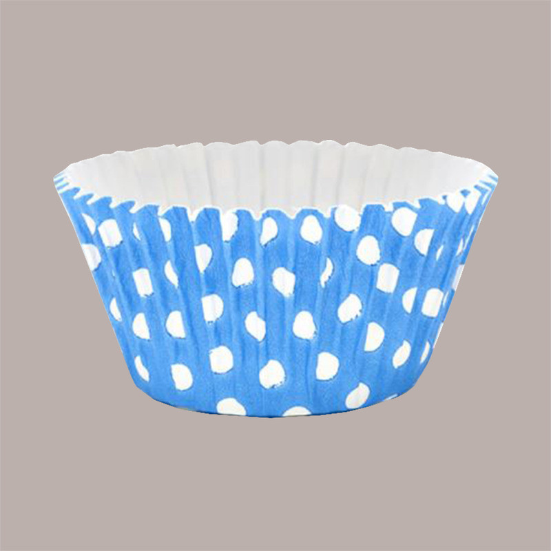 135 Pz Pirottino Carta Rotondo Muffin Cupcake Monouso Pois Blu