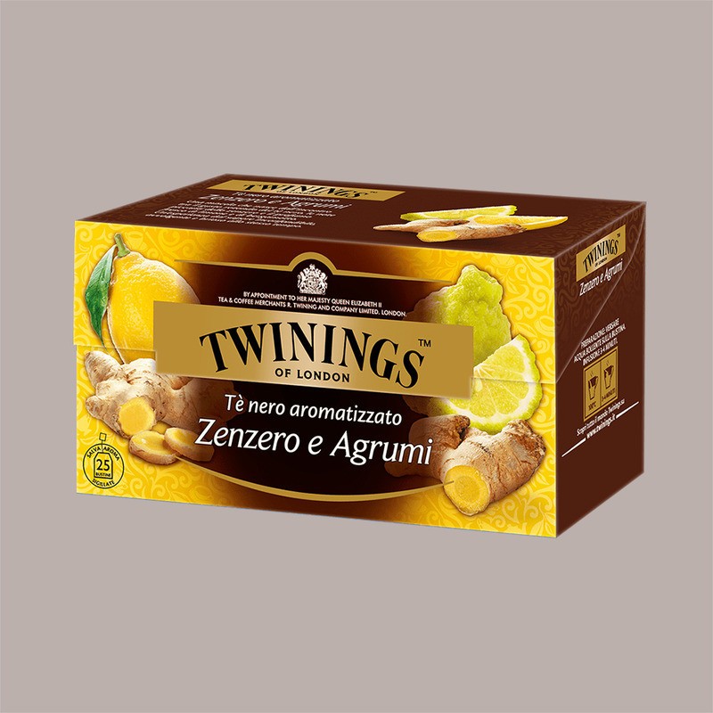 25 Pz Filtri Tè Nero Aromatizzato Gusto Zenzero e Agrumi Twinings [a5eedea4]