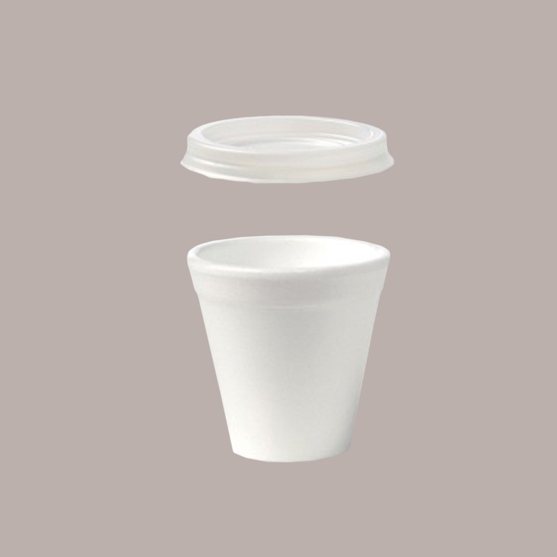100 Pz Coperchio Piano Bicchiere Caffè Polistirolo Opaco 3oz 80 Ml [91176932]