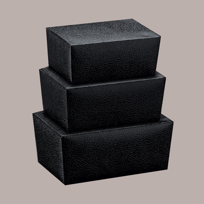 10 Pz BALLOTIN Scatola Porta Cioccolatini Pelle Nero 103x67H45 [9dee493c]
