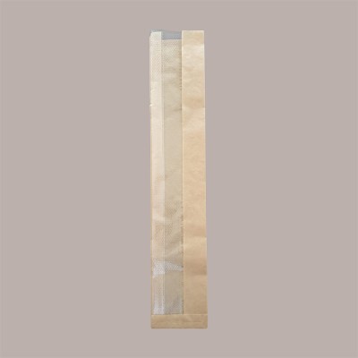 1000 pz Sacchetto Carta Avana Baguette Finestra Microf. 12+4H65 [584a9446]