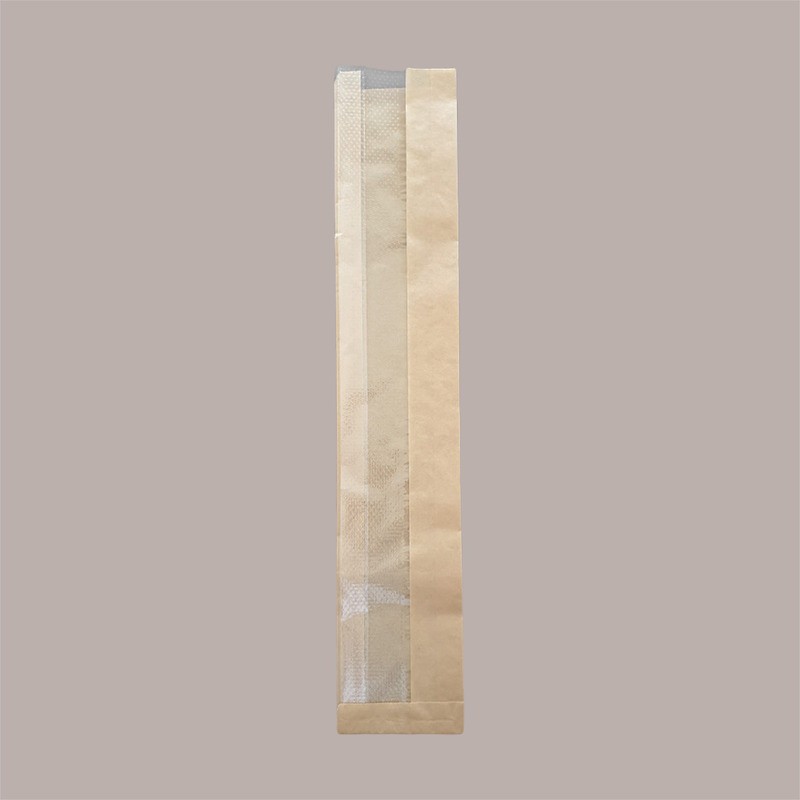 1000 pz Sacchetto Carta Avana Baguette Finestra Microf. 12+4H65 [584a9446]