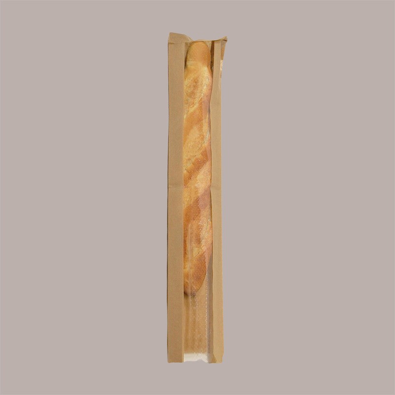 1000 pz Sacchetto Carta Avana Baguette Finestra Microf. 12+4H65 [675ebad4]