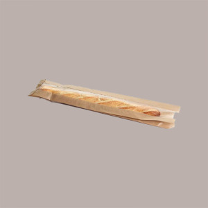 1000 pz Sacchetto Carta Avana Baguette Finestra Microf. 12+4H65 [3671164f]