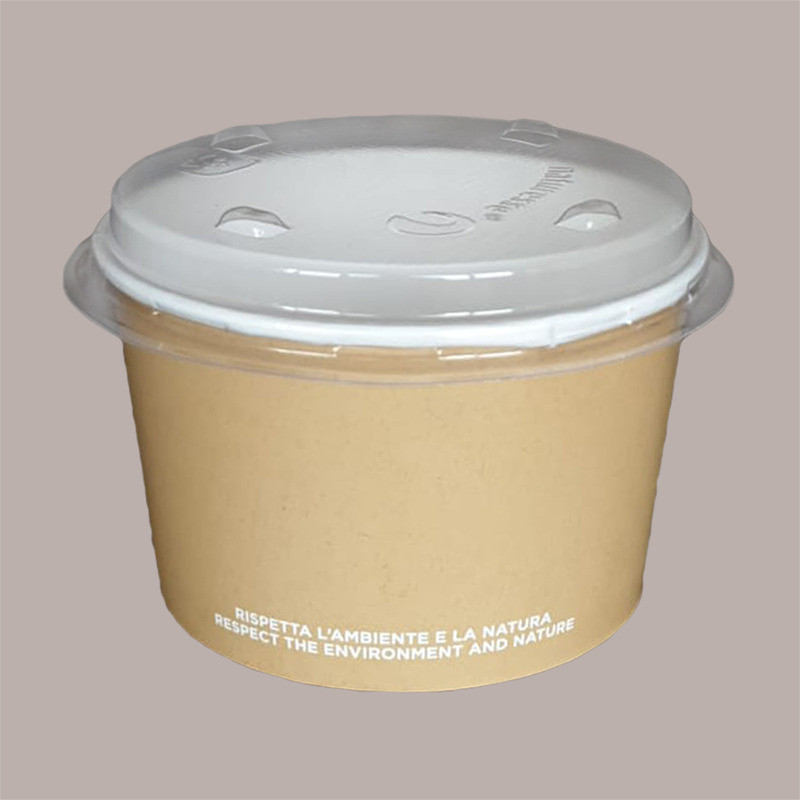60 Pz Coppa in Carta Avana per Macedonia 350 Gelato 390 Ml [08616332]