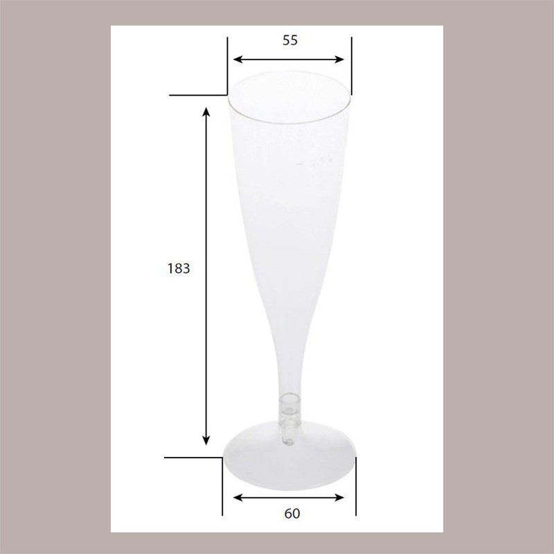 27 Pz Bicchiere Champagne Aperitivo Party Bio PLA Flute 100Ml [3868cdd5]