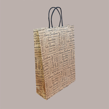 20 Pz Shopper Carta Marrone Words Manico Cordino 230x100H300 [09d870b7]