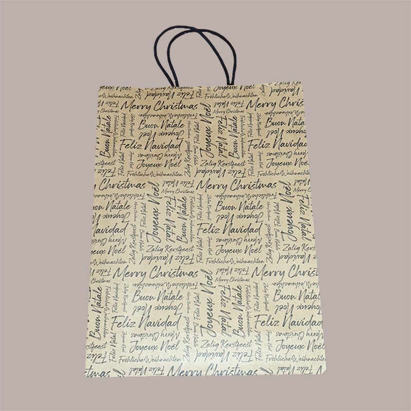 20 Pz Shopper Carta Marrone Words Manico Cordino 230x100H300 [67e3f2be]
