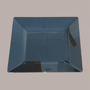 25 Pz Piatto Quadrato Rigido Nero Black Plate PS 23x23H1,8 cm
