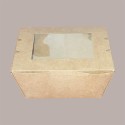 50 Box Alimenti Piccolo Asporto Carta Marrone Finestra 130x110H65 [6864d28a]