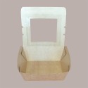 50 Box Alimenti Medio Asporto Carta Marrone Finestra 175x140H65 [fd23d98f]