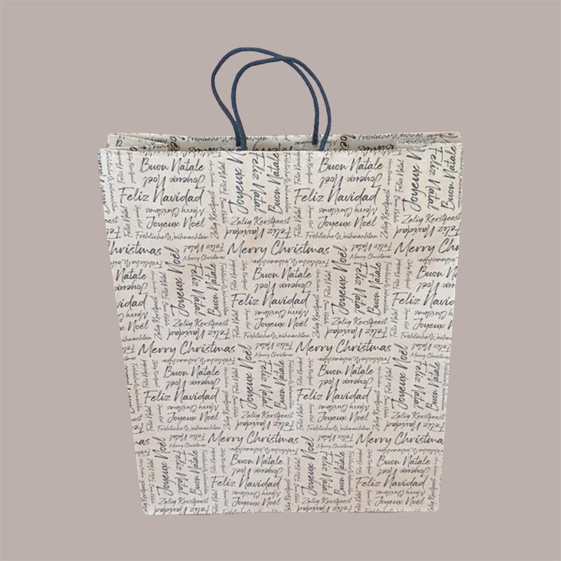 20 Pz Shopper Carta Marrone Words Manico Cordino 350x130H430 [22407785]