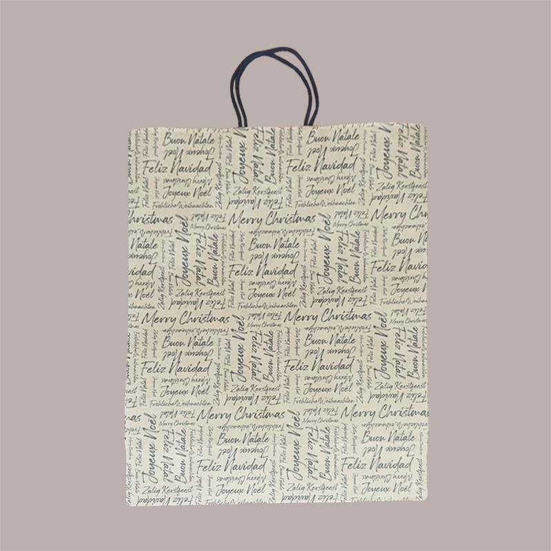 20 Pz Shopper Carta Marrone Words Manico Cordino 350x130H430 [955db681]