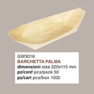 50 Pz Barchetta Palma Grande Finger Food Aperitivo 220x115mm [fbefc1e1]