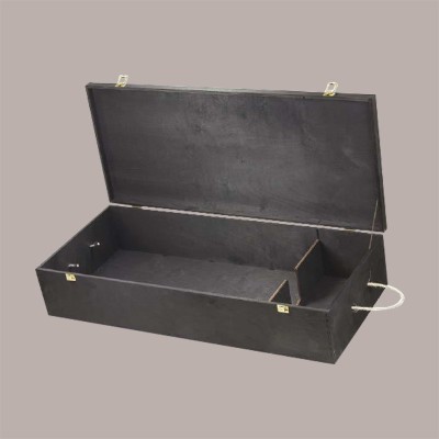 Cassetta Baule Nero in Legno di Betulla per Prosciutto con Clip Oro [c1c86bac]
