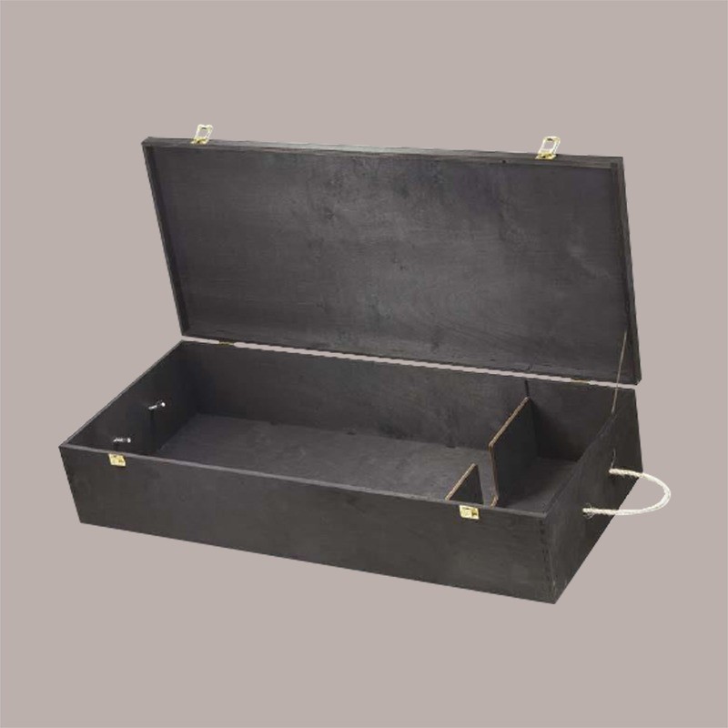 Cassetta Baule Nero in Legno di Betulla per Prosciutto con Clip Oro [c1c86bac]