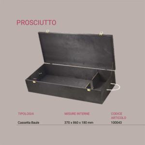 Cassetta Baule Nero in Legno di Betulla per Prosciutto con Clip Oro [7385edb6]