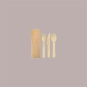 50 Pz Tris in Legno Bio Eco Forchetta Coltello Cucchiaio+Tovagliolo [4e6ba57e]