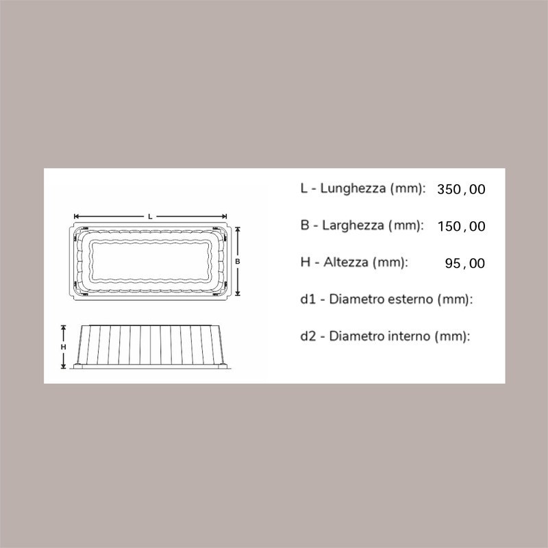 10 Pz Coperchio per Vassoio Medoro Rettangolare 15x35 cm Alcas [afbc6476]