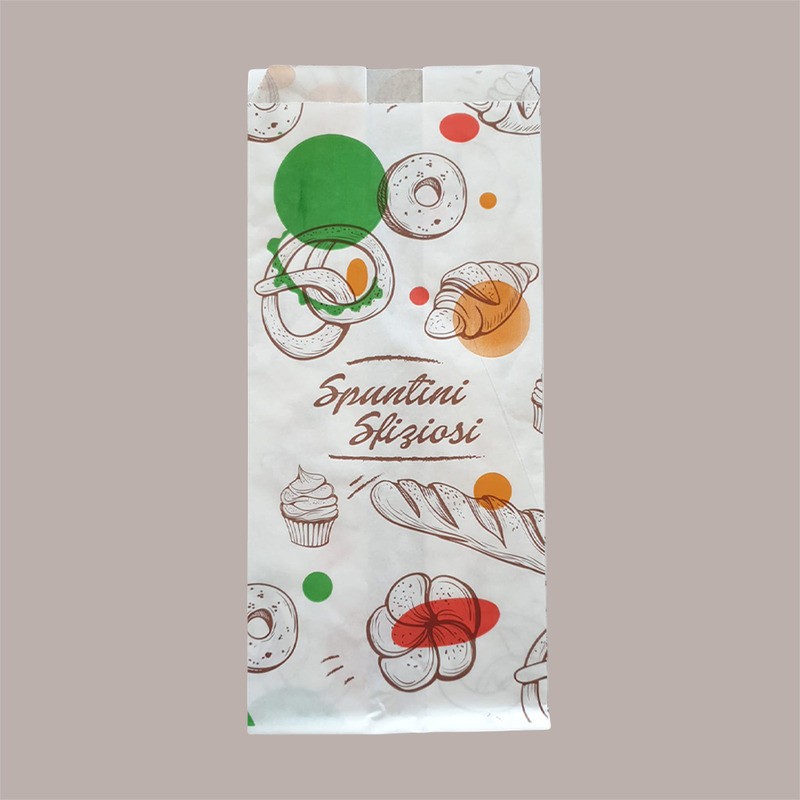 Sacchetto Carta Politenata Antigrasso Spuntini Sfiziosi 14x30 10 Kg [284f3bd9]