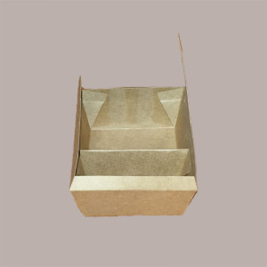 60 Box Alimenti Asporto 2 Scomparti in Carta Marrone 170x140H65 [30f4232f]