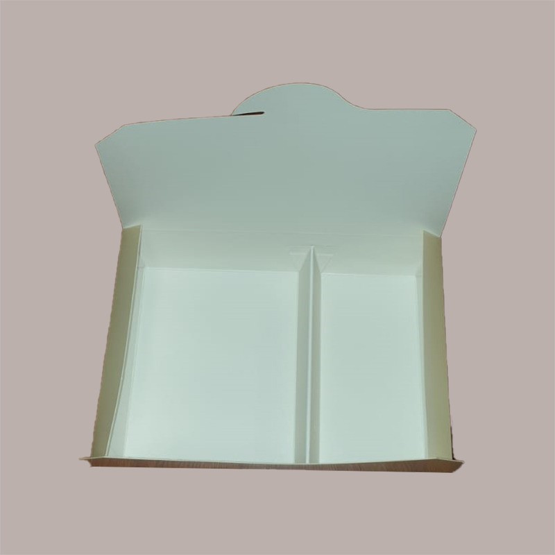 60 Box Alimenti Asporto 2 Scomparti Carta Champagne 195x140H45 [e78bd121]