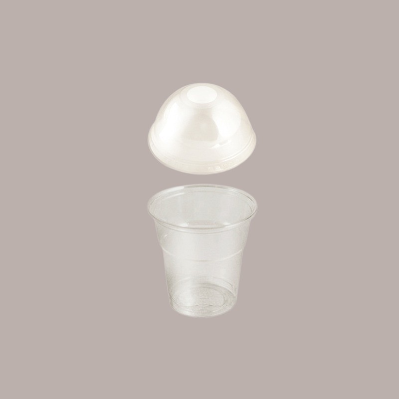 50 Pz Bicchiere PLA BIO 200cc con Coperchio Cupola con Foro [09d9214f]