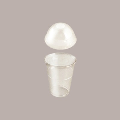 50 Pz Bicchiere PLA BIO 300cc con Coperchio Cupola con Foro [9363fbd8]