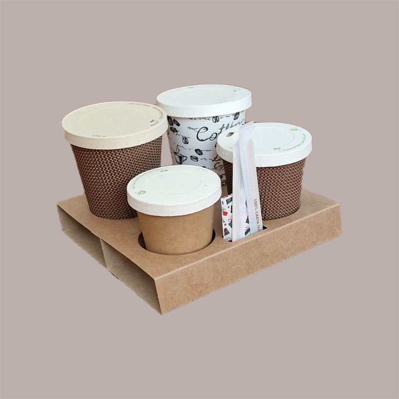 100 Porta Bicchieri Carta 4 Fori per Caffè Cappuccino AMERICANO [0fc07b07]