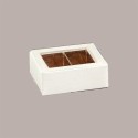 20 Scatola Porta Cioccolatini Quadretto Seta Bianco 60x50H30mm [292ce284]