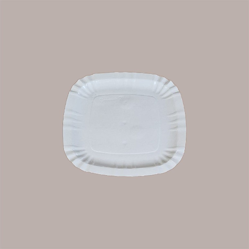 100 Pz Piatto Quadrato PIZZA Carta Bianca Politenata 24x24cm [840f2c8f]