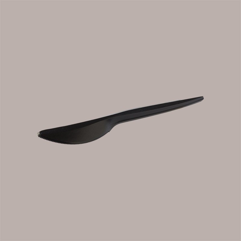 100 Coltello CPLA Nero Posata Bio Compostabile Monouso 165mm [04259bd8]