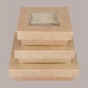 30 Box Alimenti Medio Asporto Carta Marrone Finestra 163x163H51 [d7c6c4a2]
