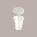 50 Pz Bicchiere PLA BIO 350cc con Coperchio Piatto Taglio Croce [72a39571]