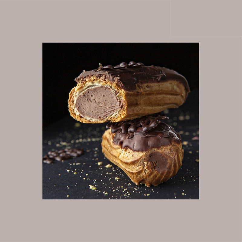 100 Pz Vassoio Mono Porzione in PP PET Oro e Nero per Eclair [78634dc3]