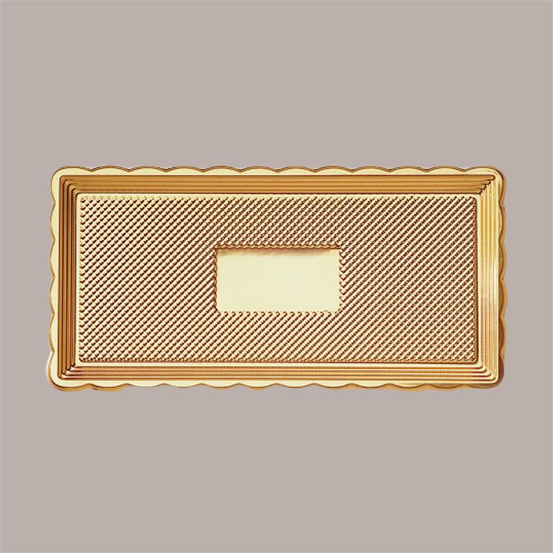 25 Pz Vassoio Rettangolare Medoro Oro Plastica Rigido 15x20 Alcas [15adcb0e]