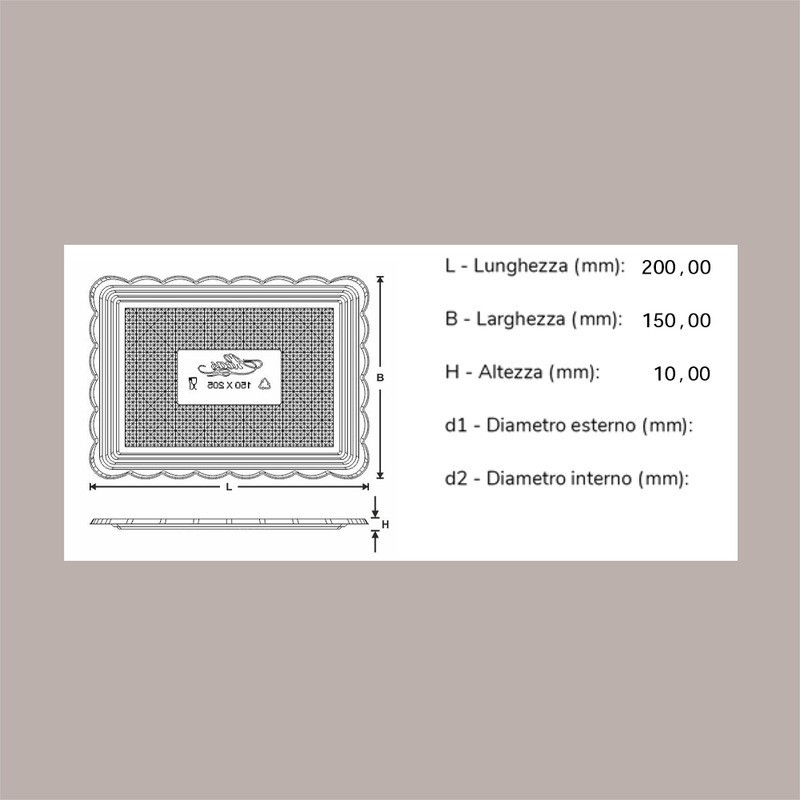 25 Pz Vassoio Rettangolare Medoro Oro Plastica Rigido 15x20 Alcas [7ec60e19]